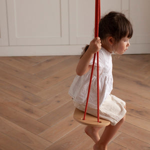 Portable Wooden Swing with cotton rope and clips (indoors or outdoors) - jiminy eco-toys