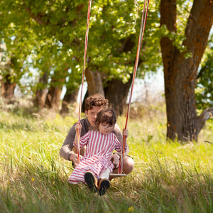 Portable Wooden Swing with cotton rope and clips (indoors or outdoors) - jiminy eco-toys