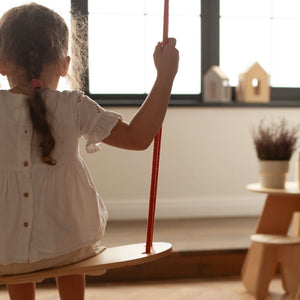 Portable Wooden Swing with cotton rope and clips (indoors or outdoors) - jiminy eco-toys