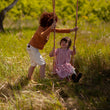 Load image into Gallery viewer, Portable Wooden Swing with cotton rope and clips (indoors or outdoors) - jiminy eco-toys