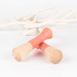 Load image into Gallery viewer, Skipping rope for 1 person, 100% plastic-free (beechwood and cotton) - yellow, coral, mint colours - jiminy eco-toys