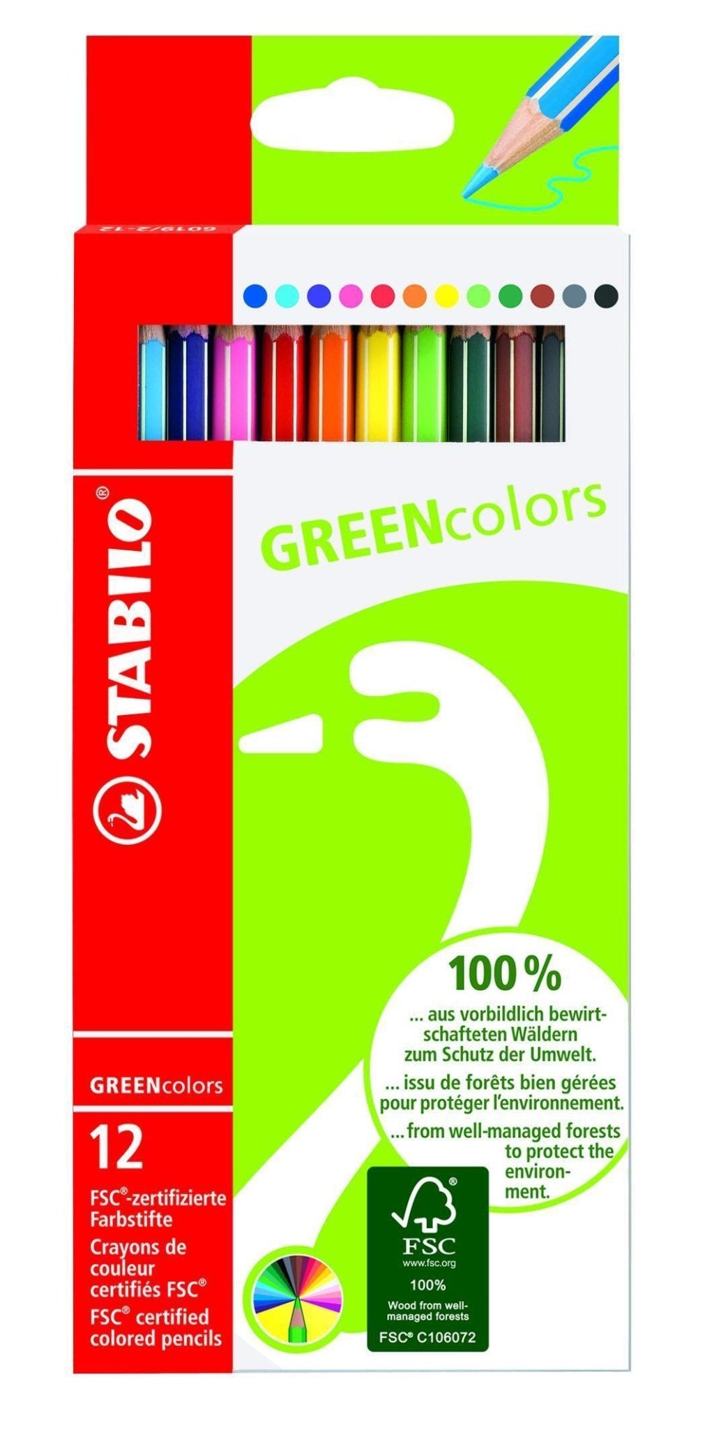 Stabilo GREENcolours eco colouring pencils - jiminy eco-toys