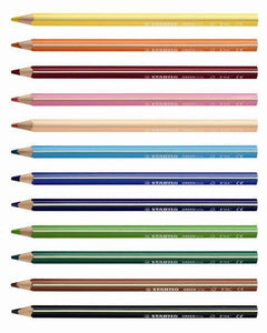 Stabilo GREENtrio - easy-hold chunky triangular colouring pencils - jiminy eco-toys