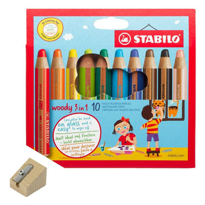 STABILO Woody solid-paint pencils - 3-in-1: pencil, crayon, paint stick - jiminy eco-toys