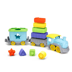 Stack & Sort Train made from recycled plastic for age 6m+ - jiminy eco-toys