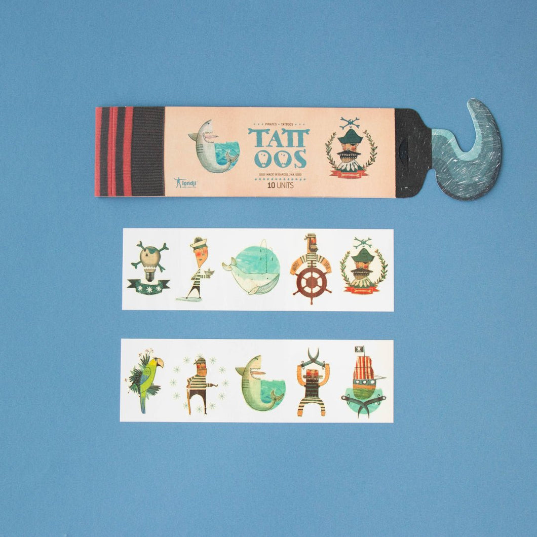 Tattoo Set 'Pirates' with 10 Tattoos, age 3+ SHRINKWRAPPED - jiminy eco-toys