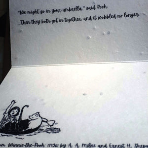 Winnie-the-Pooh colour-in card that grows flowers - jiminy eco-toys
