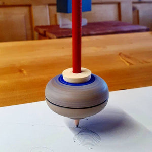 Wooden Drawing Spinning Top in Gift Box - random colour (difficulty level 5, age 7+) - PLASTIC LID - jiminy eco-toys