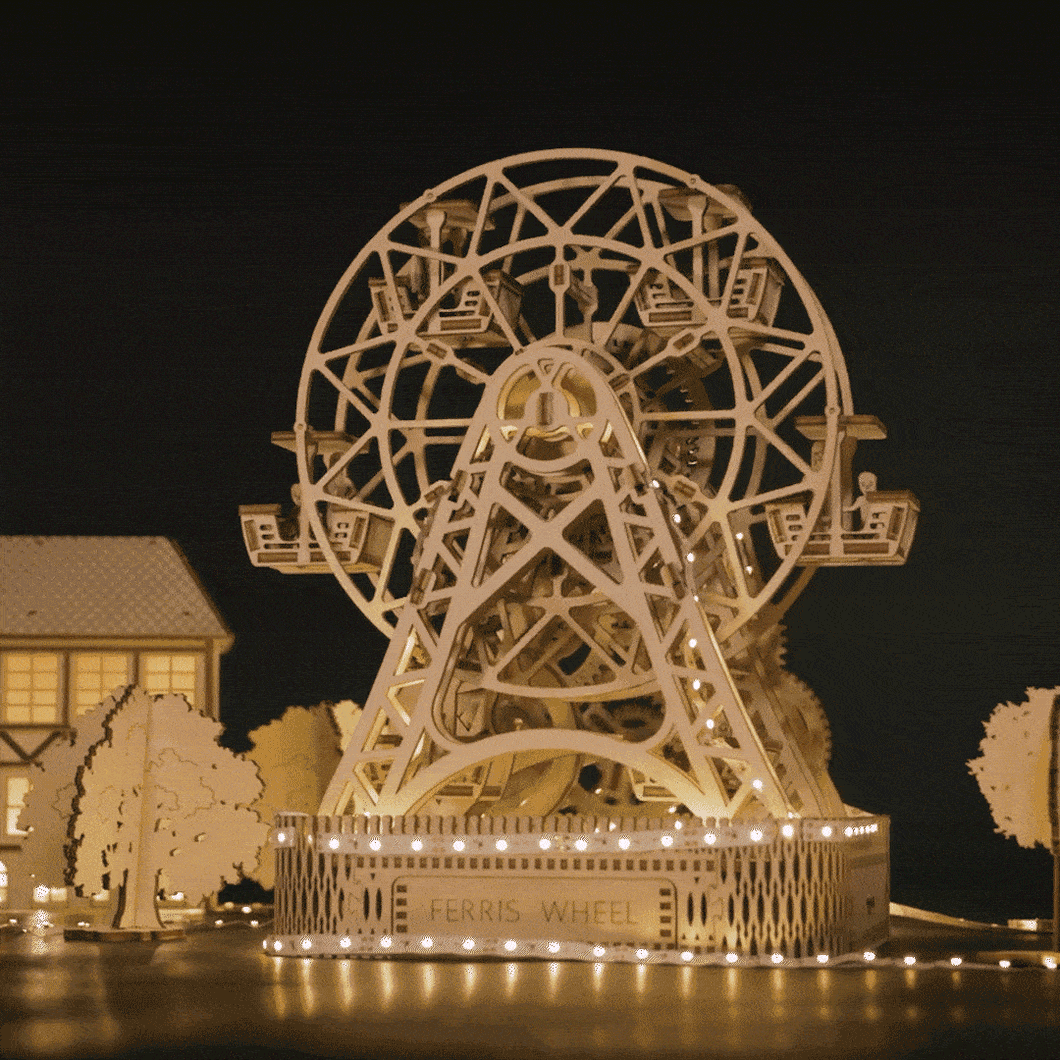 Wooden Mechanical Model - Ferris Wheel, age 14+ SHRINKWRAPPED - jiminy eco-toys