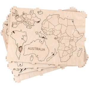 Wooden World Map - wall decoration SHRINKWRAPPED - jiminy eco-toys