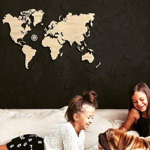 Wooden World Map - wall decoration SHRINKWRAPPED - jiminy eco-toys