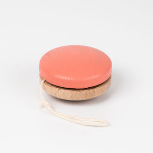 Wooden yoyo in giftbox - yellow, coral, mint colours - jiminy eco-toys